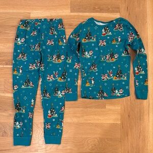 VGUC - size 10 - Disney Kids Festive Pajamas - Teal